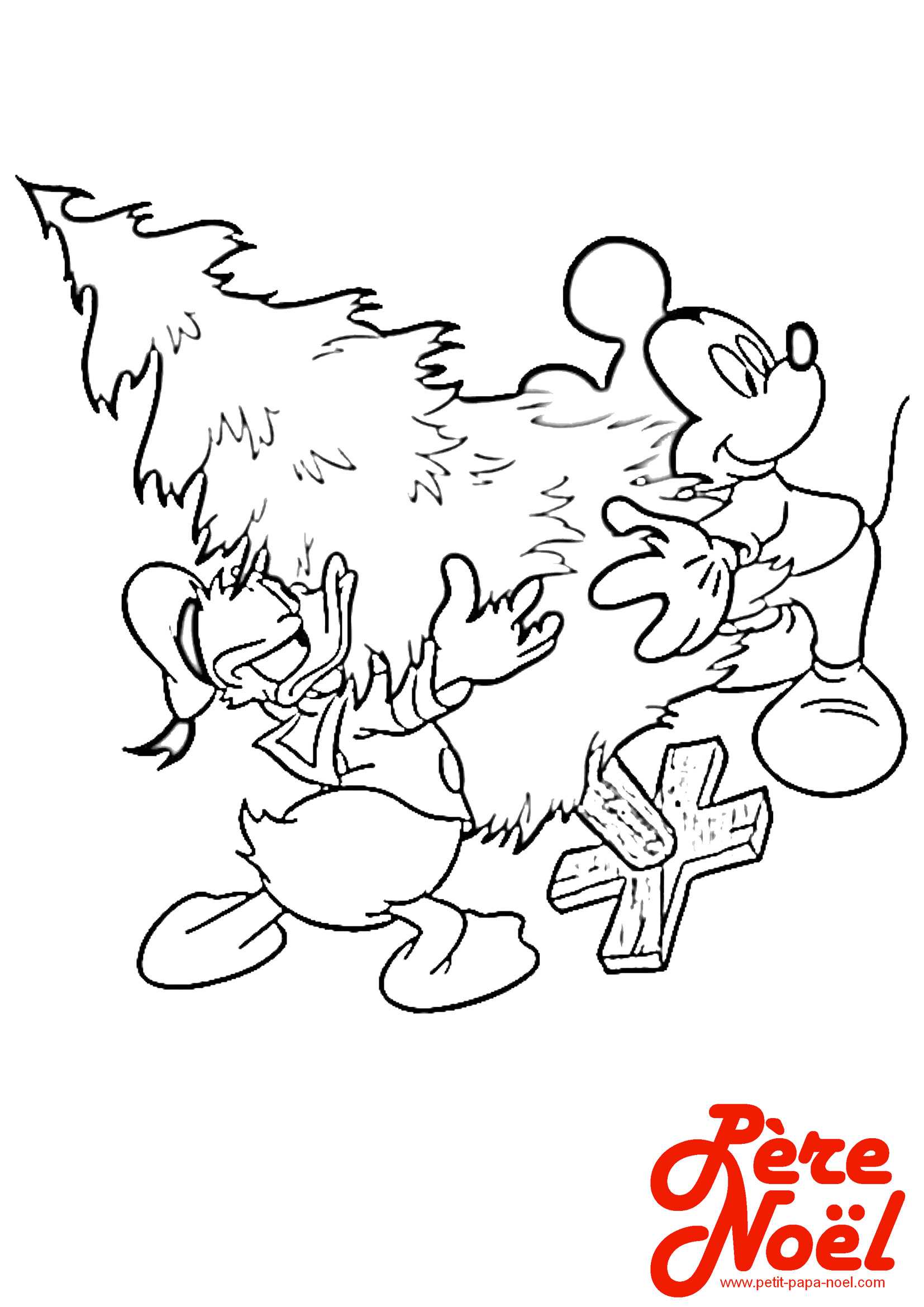 Petit Papa Noel Coloriage Mickey Et Donald Coloriage Mickey Donald