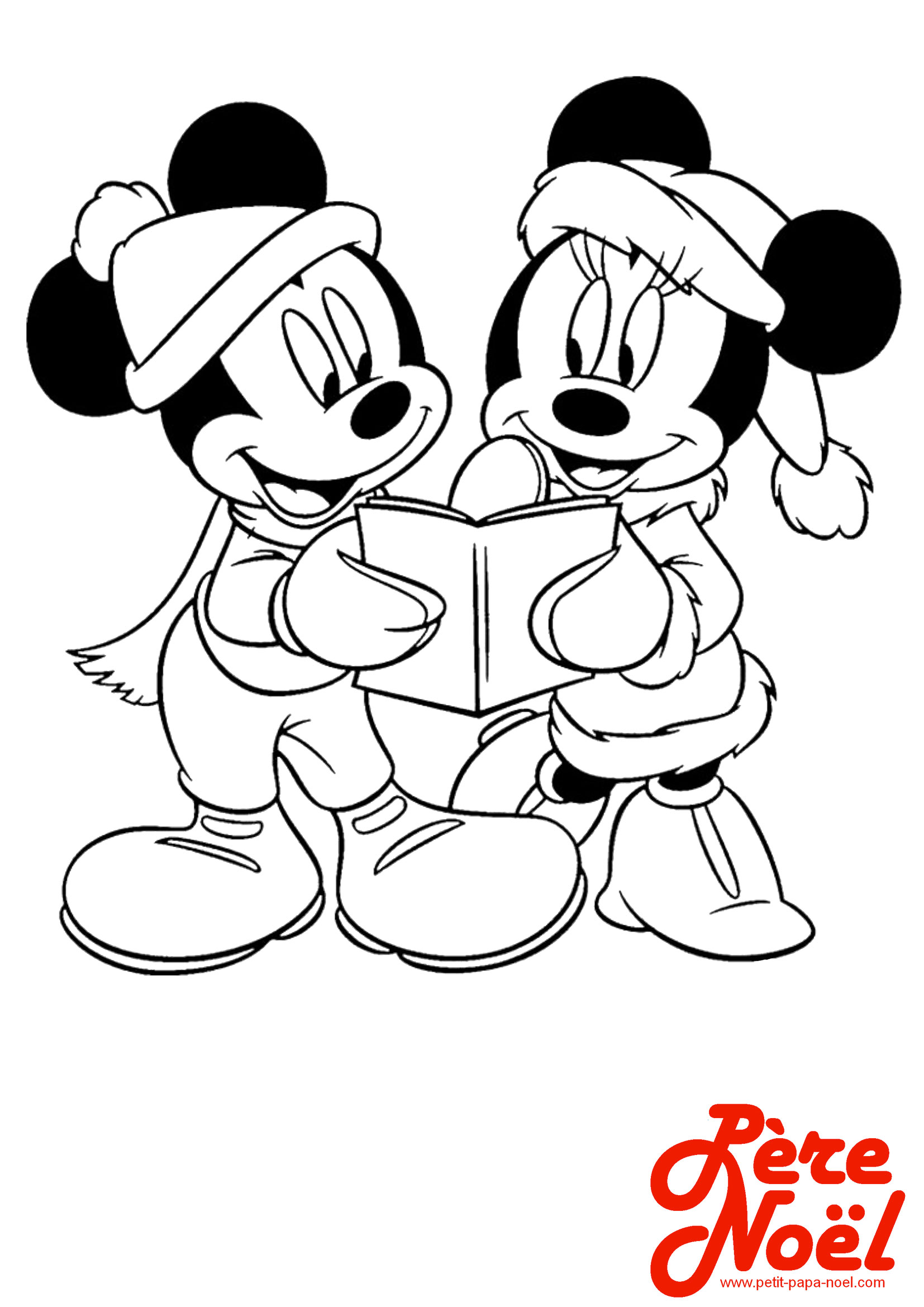 Petit Papa Noel Coloriage Mickey Et Minnie Coloriage Mickey Minnie