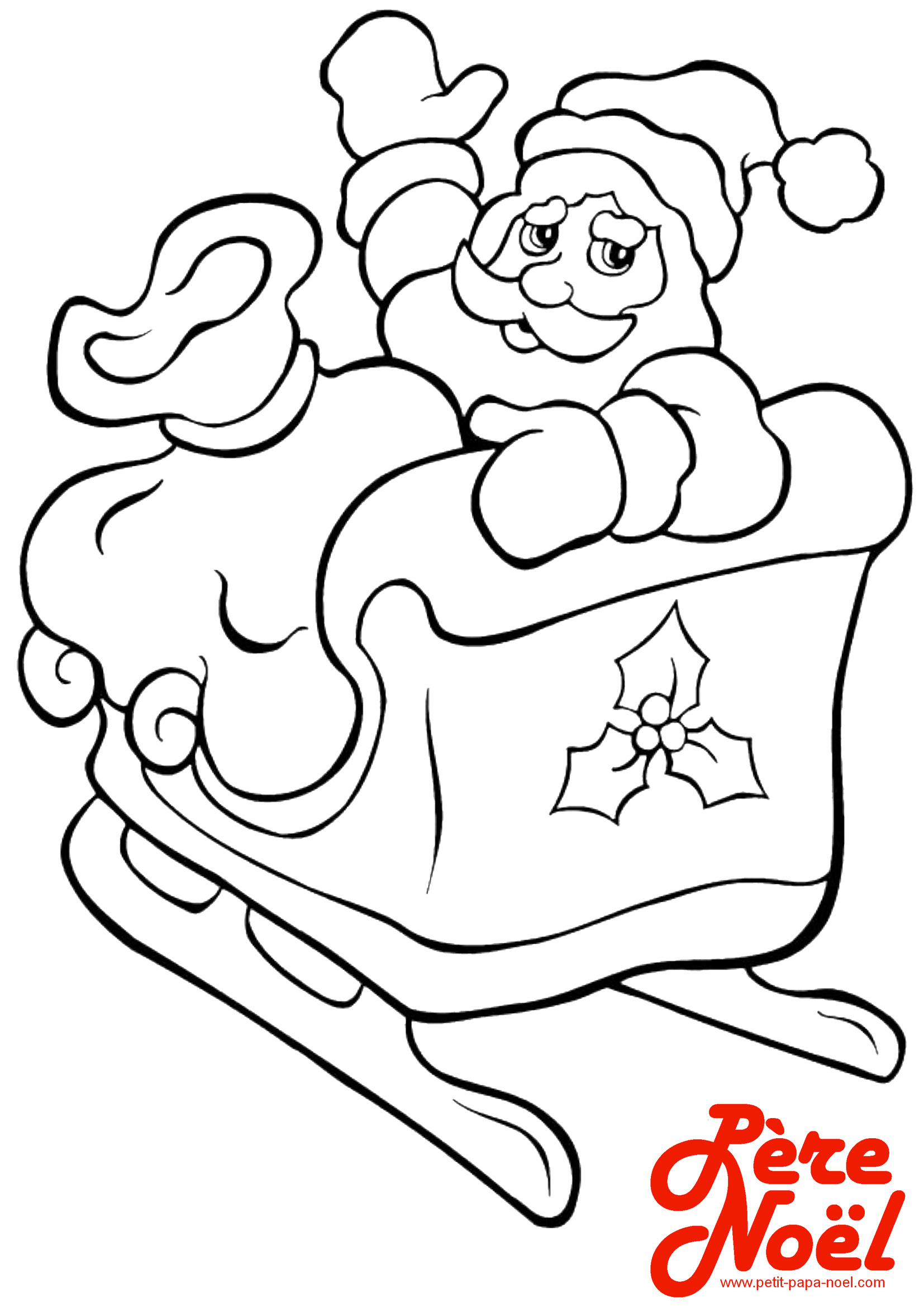 Coloriage  Traîneau du Père Noël  Petit Papa Noël