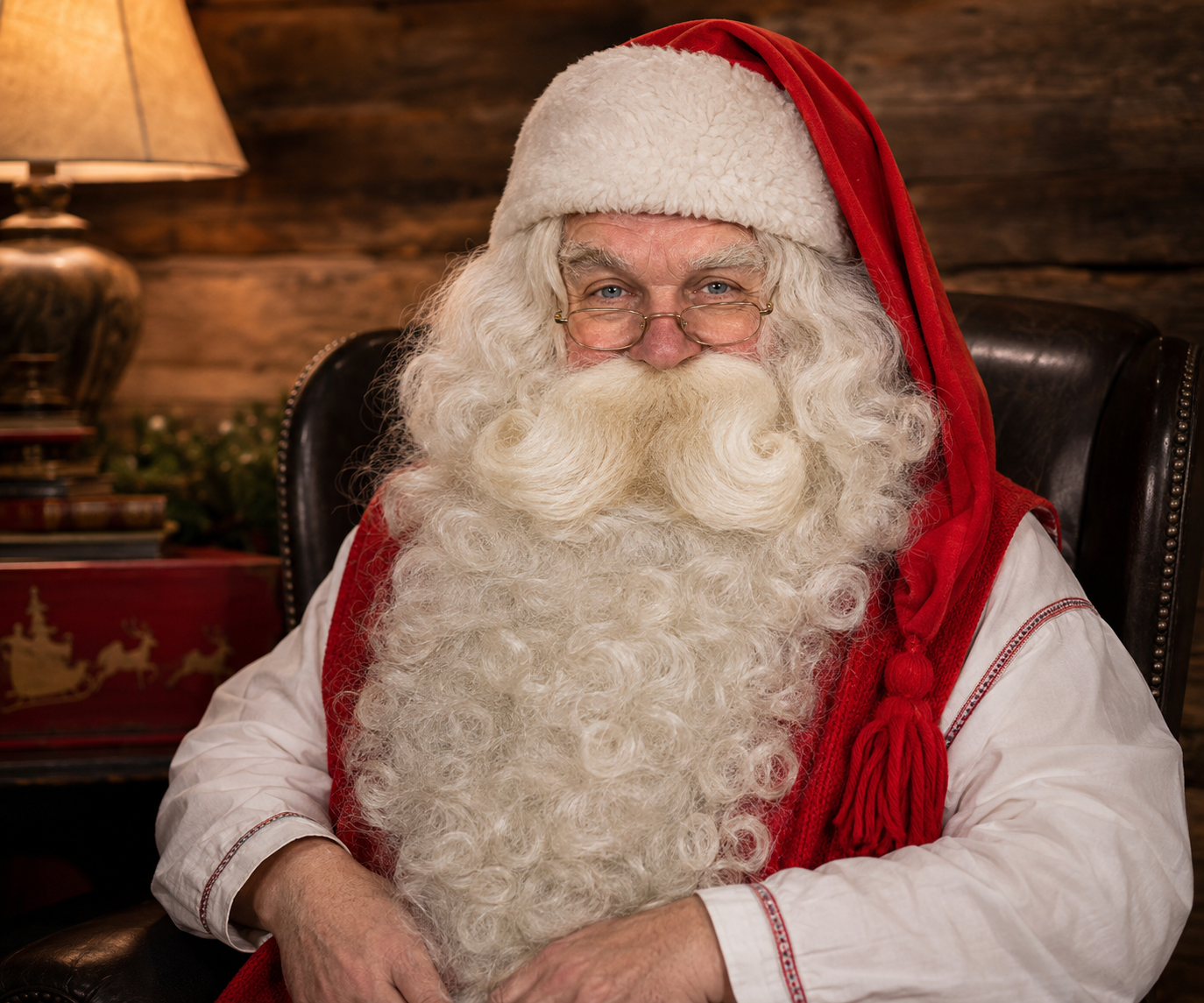 Le Père Noël dans son bureau