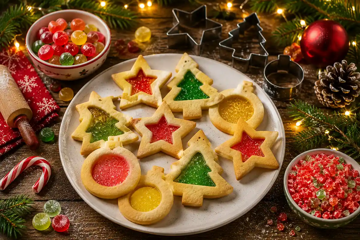 Biscuits vitraux de Noël