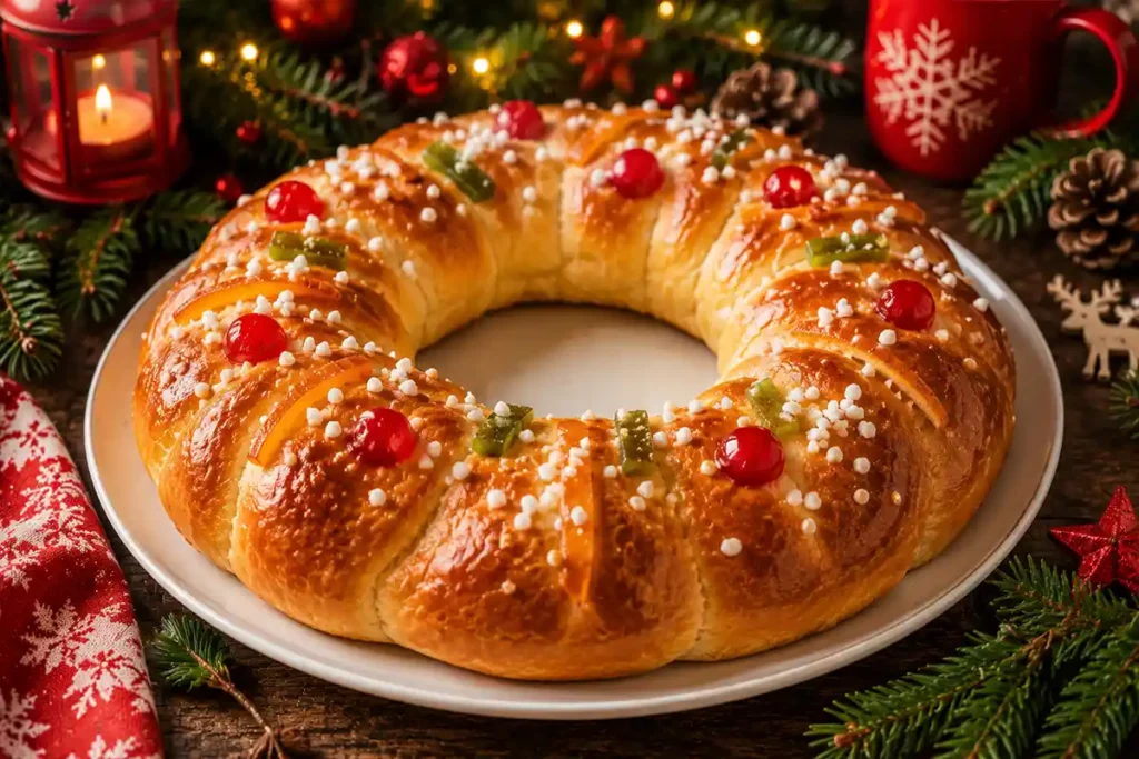 Brioche en couronne de Noël