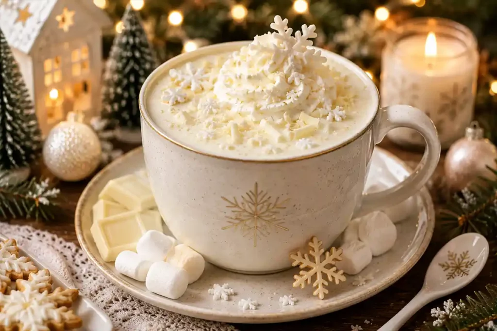 Chocolat chaud blanc façon neige
