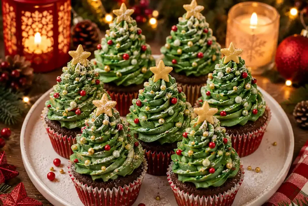 Cupcakes sapins de Noël