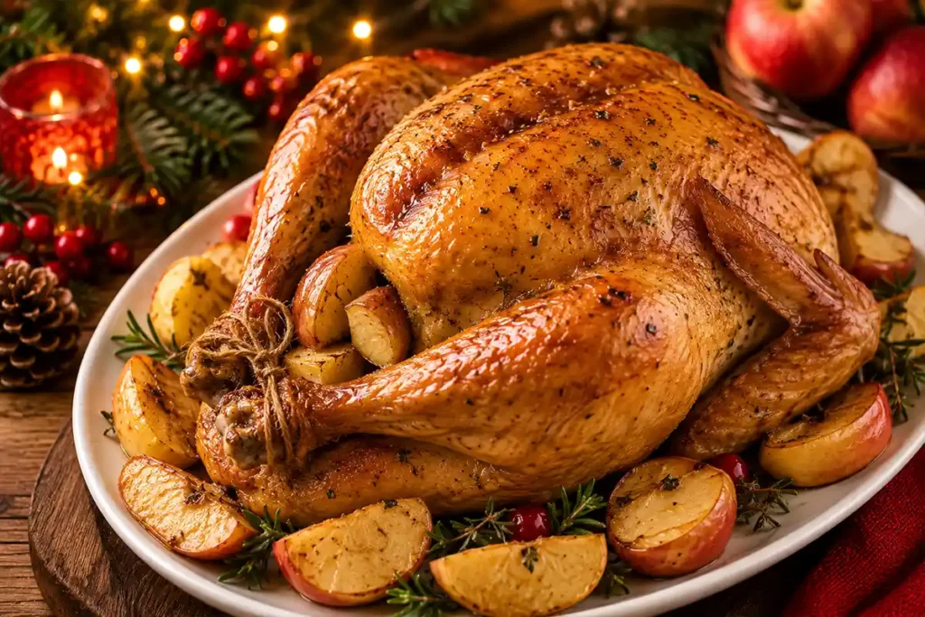 Dinde de Noël facile aux pommes