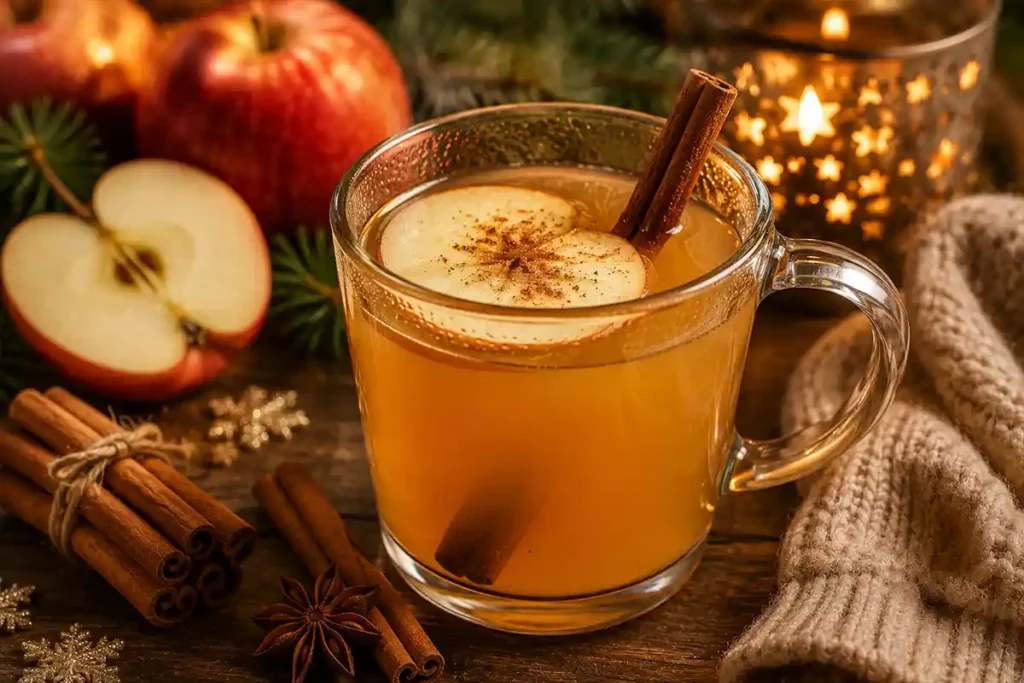 Jus de pomme chaud à la cannelle