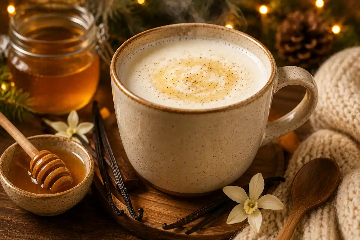 Lait chaud vanille et miel
