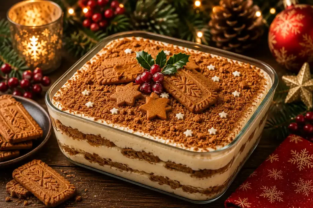 Tiramisu de Noël au spéculoos sans café