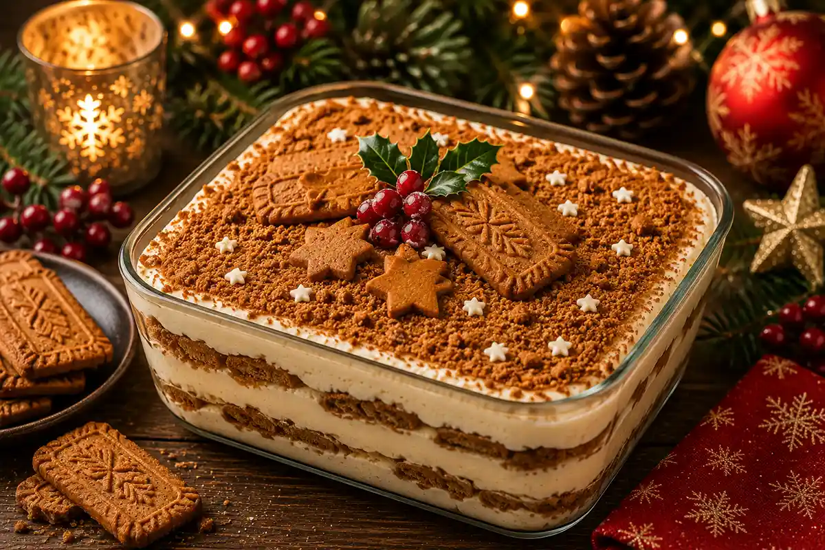 Tiramisu de Noël au spéculoos sans café