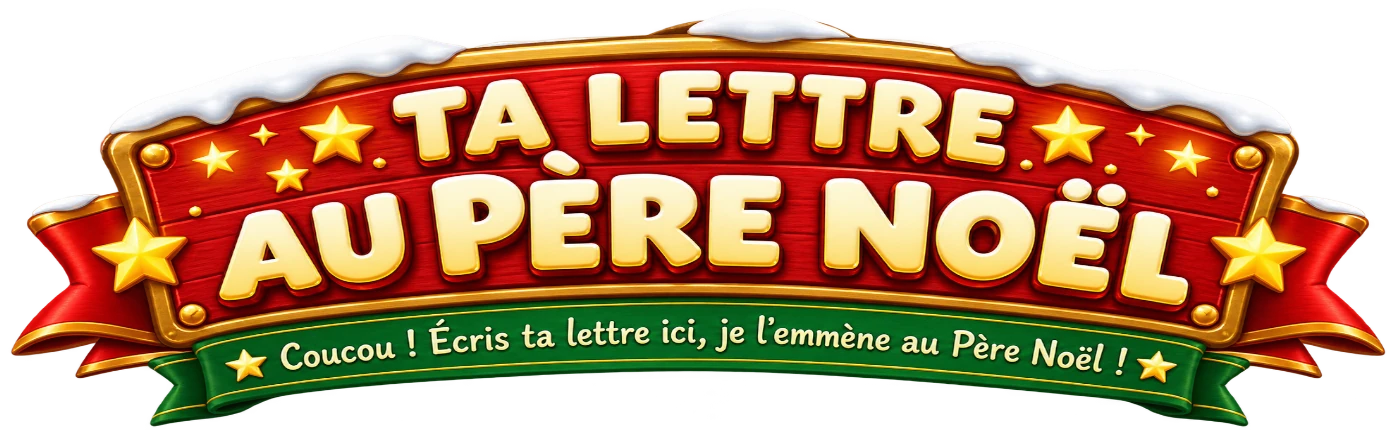 Ta lettre au Père Noël. Coucou ! Écris ta lettre ici, je l’emmène au Père Noël !